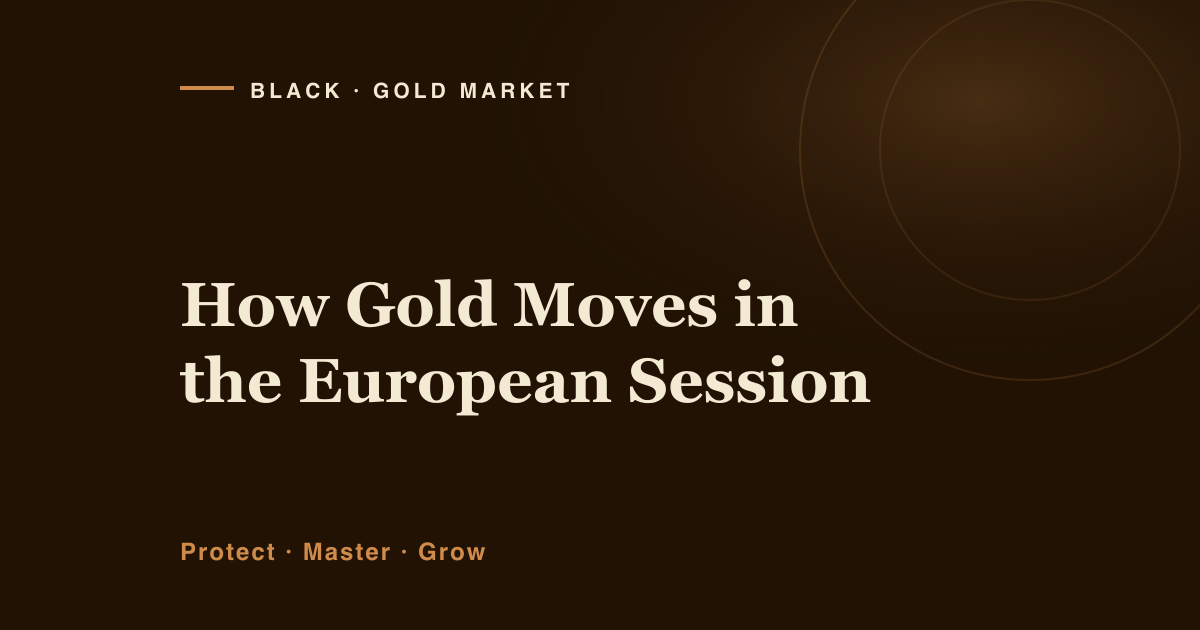 A calm 24-hour timeline of the Asian, London European and New York trading sessions, with the London hours highlighted for gold traders