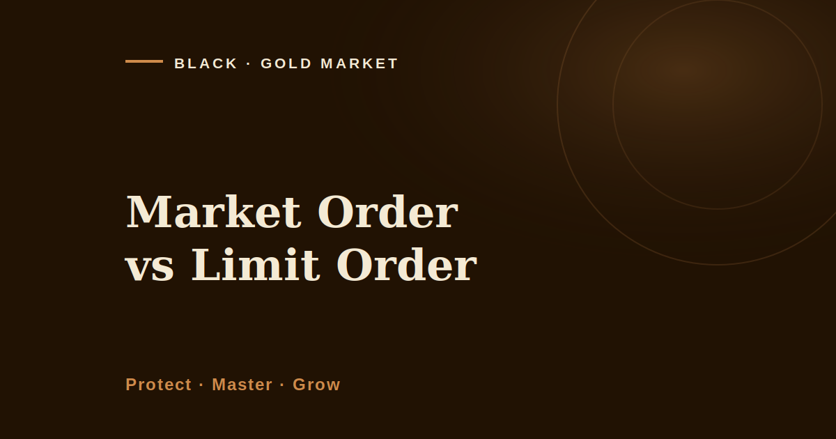 Market order vs limit order, Black Gold Market cover image on what each kind of certainty costs the trader who chooses it