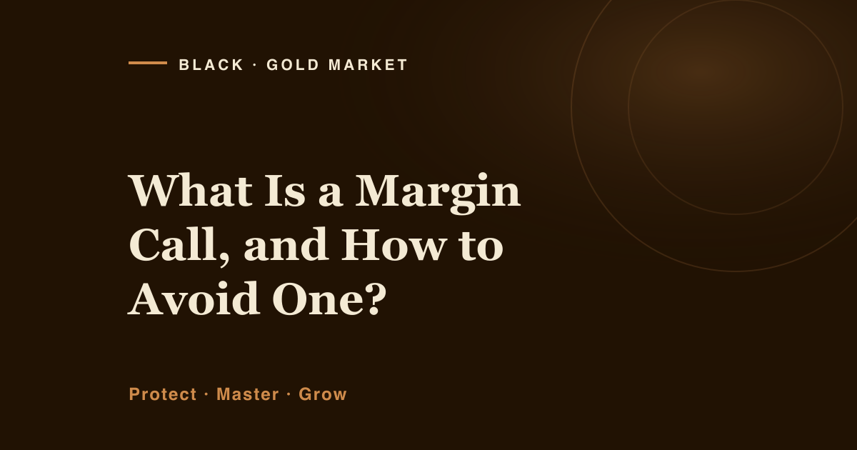 A calm illustration of an account balance shrinking toward a broker's margin requirement, with a margin call level marked