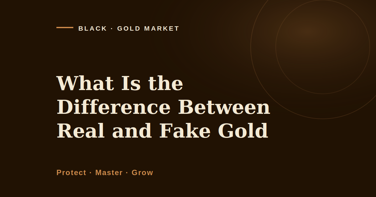 What is the difference between real and fake gold, Black Gold Market cover image on gold density and counterfeit metals