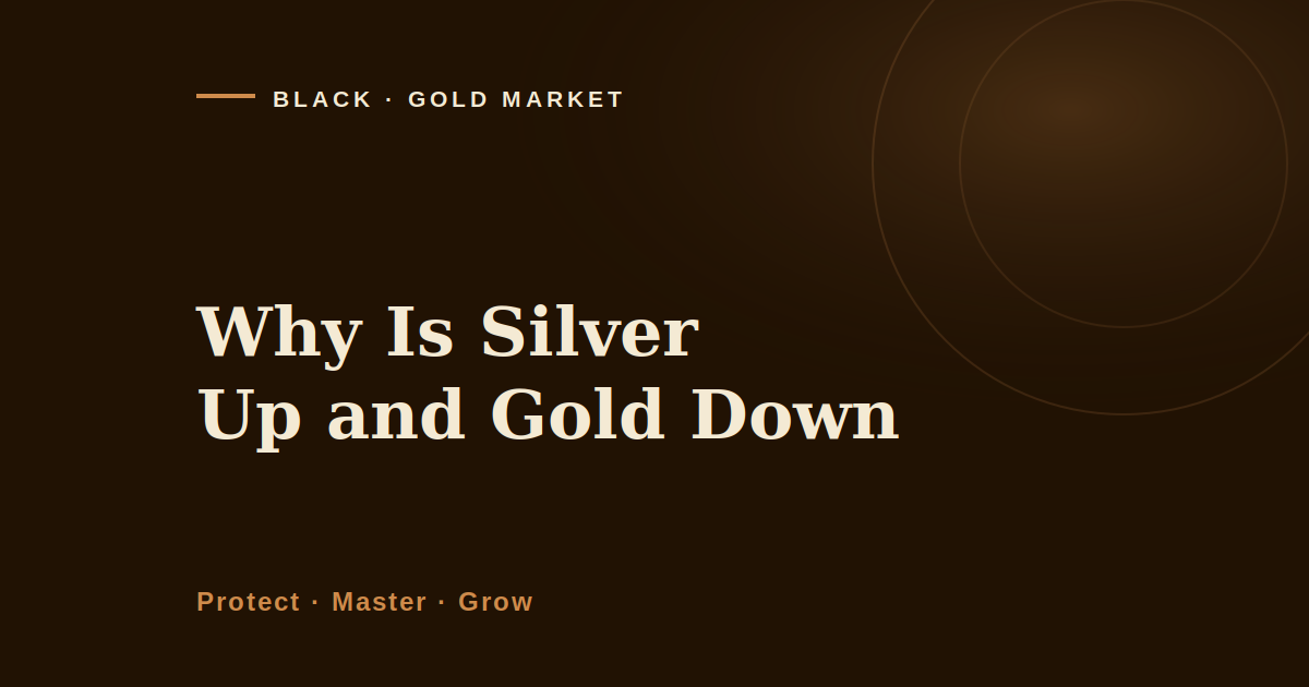 Why is silver up and gold down, Black Gold Market cover image on the demand structure that separates the two metals