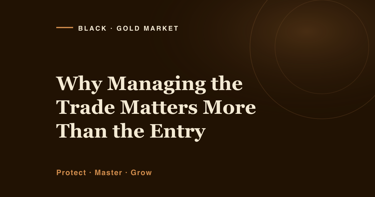 Why managing the trade matters more than the entry, the entry is one decision and the management is where the account is protected